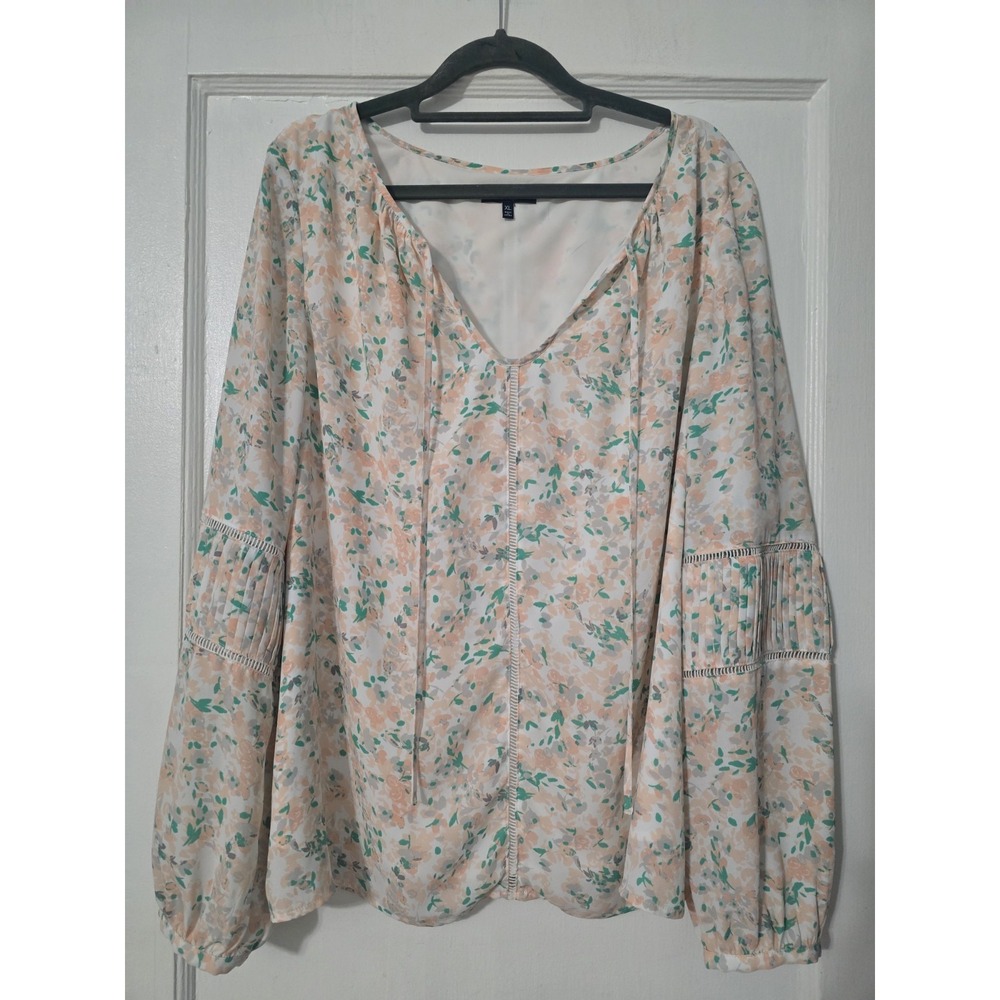 Kaari Blue Floral Blouse Women's Size XL